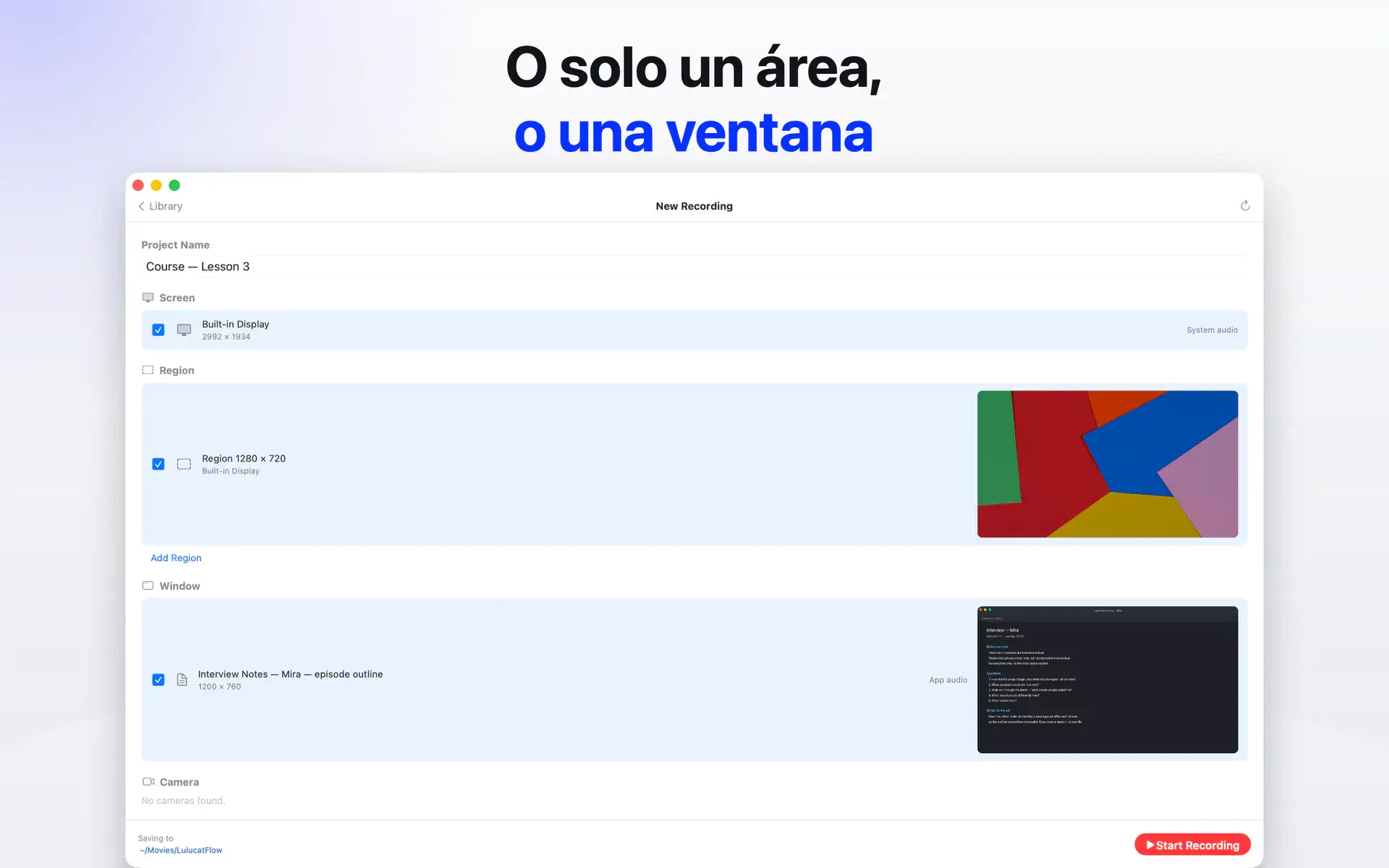O solo un área, o una ventana