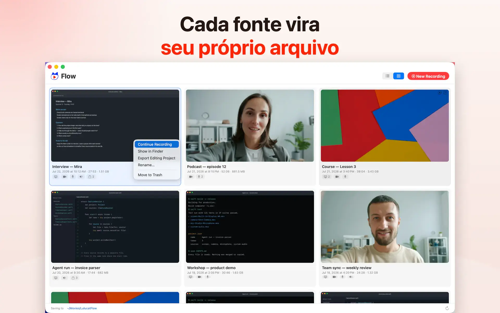 Cada fonte vira seu próprio arquivo